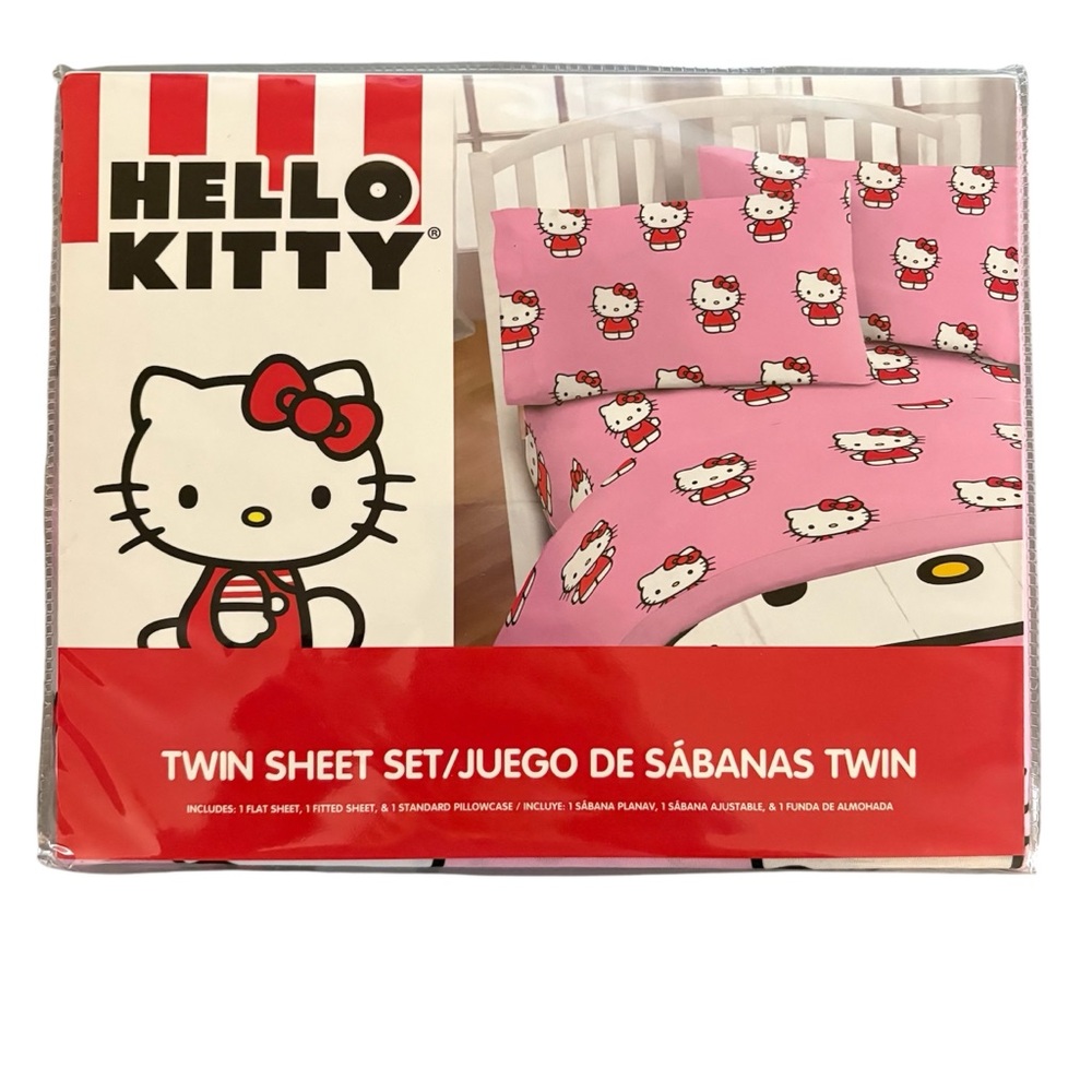 Hello Kitty twin sheet set new